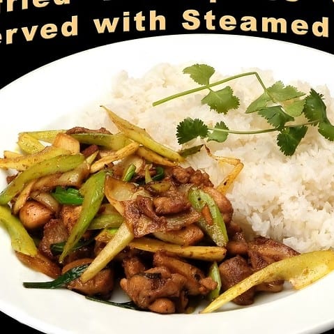 Stir Fry (Chicken, Tofu, or Shrimp) with Five-spice Sauce.