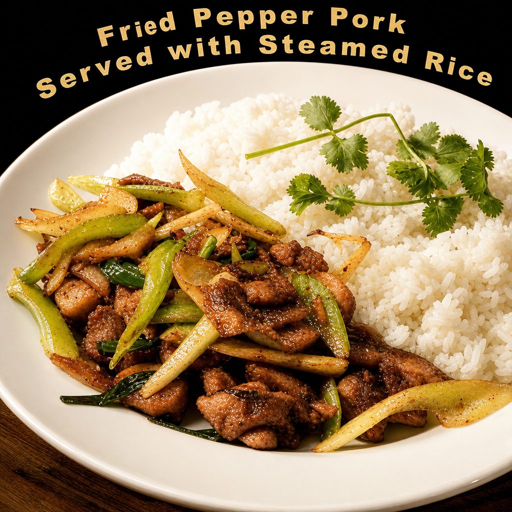 Stir Fry (Chicken, Tofu, or Shrimp) with Five-spice Sauce.