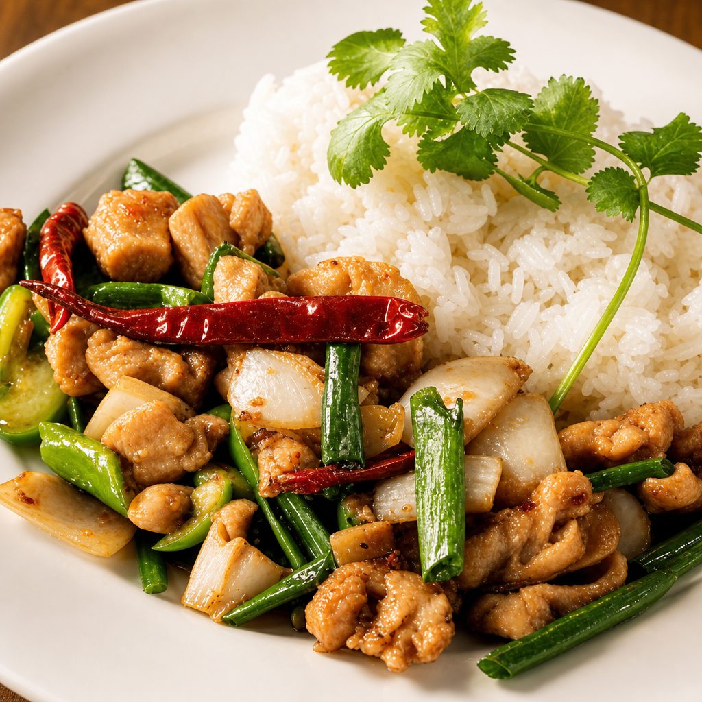 Stir Fry (Chicken, Tofu, or Shrimp) with Spicy Lemongrass.