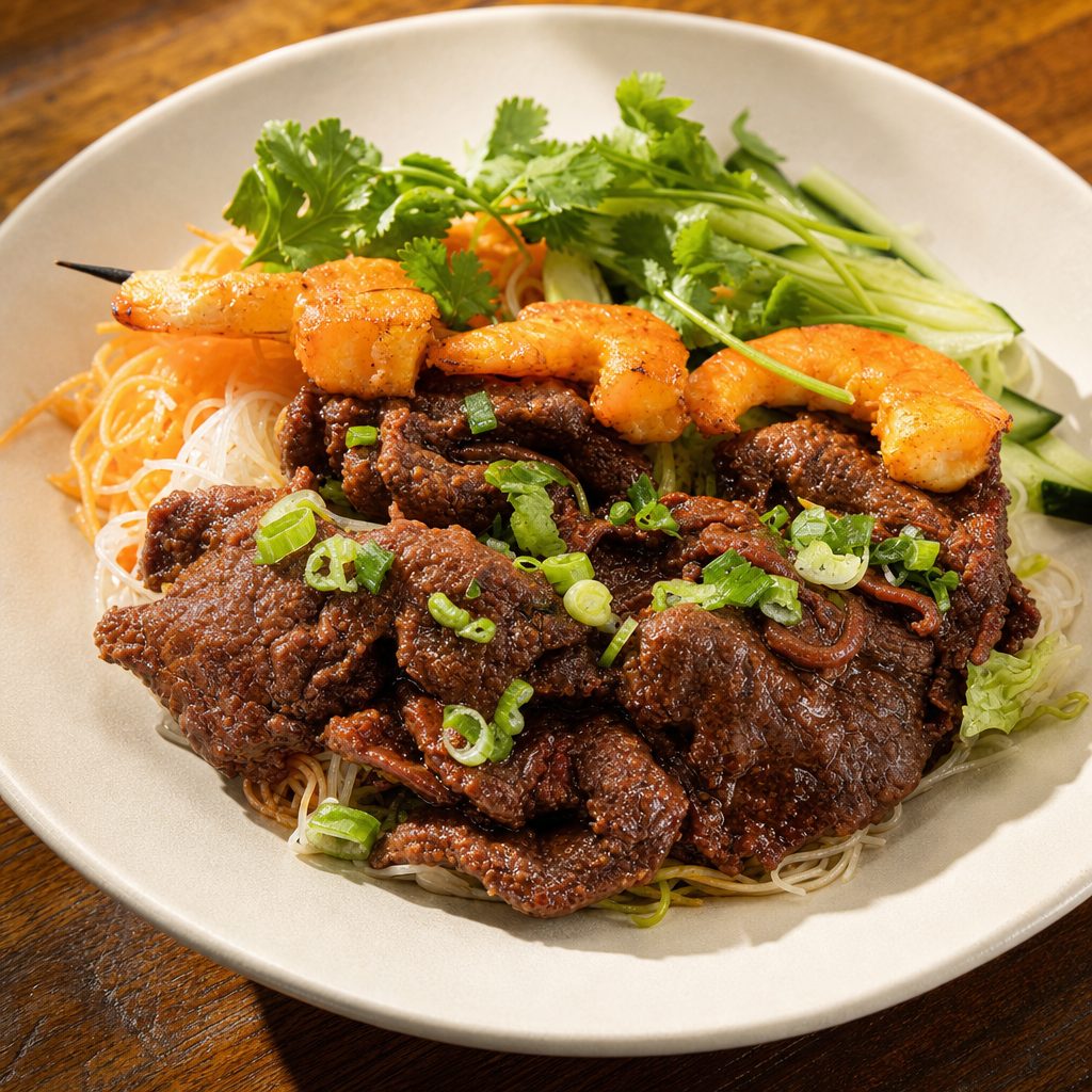 Charbroiled Meat & Shrimp Vermicelli.